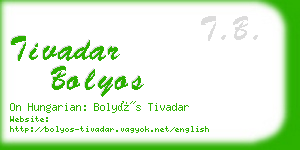 tivadar bolyos business card